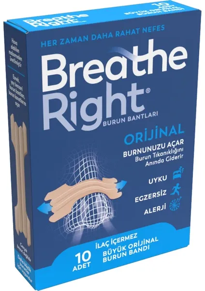 Breathe Right Orijinal Büyük Burun Bandı 10'lu